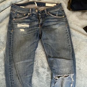 Rag & bone skinny ripped jeans